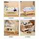 Lookbaby crib multifunctional bed solid wood splicable bed removable paint-free large bed | mosquito net + brown mat + lucky dragon treasure + nursing table