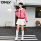 ONLY秋冬时尚撞色条纹长袖圆领短款针织衫女|12343B002 C22 细绒粉色 XS 155/76A