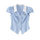 Banana cici 2024 Sommer Neues heißes Mädchen College-Style Kontrast gestreiftes Taille kurzärmelige Hemd Top C242CS684 Blauer Streifen L.