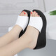 Belle Shangxi porte des pantoufles pour les femmes en été Nouveaux talons en cuir souple sandales à talons hauts légers et chaussures de plage à la mode sandales en cuir féminin noir 36