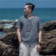 
Lan Junqi Chinese style men's clothing Myanmar clothing short-sleeved T-shirt men's summer loose plus fatty Thai Buddhist clothes S 686 denim blue 5XL