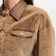 Chaqueta de veromoda para mujeres 2024 TEMPAJE Autumn New Fee Plush PU Interfacing Bag Bag Jacket Versátil estilo universitario Light Khaki 160/80a/s