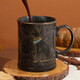 British Museum Mug Anderson Cat Lotus Pattern Drinking Cup for Men and Women Birthday Newly Married Couple Gift Birthday Gift Anderson Mug Black - 450ml