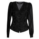 ROEYSHOUSE Luoyi texture jacquard splicing shirt women's autumn new long-sleeved new Chinese style Chinese style shirt 07329 Black S
