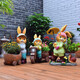 Yimingyuan Garden Decoration Courtyard Ornaments Outdoor Cartoon Rabbit Flower Pot Park Lawn Creative Simulation Animal Landscape Sculpture H20527+H20536