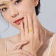 Chinese jewelry birthday gift for girlfriend gold ring female foot gold heart-to-heart ring alive gift for girlfriend