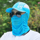 Shanda Sun Protection Hut Herren Sommer im Freien Fahrrad Reiten Sonnenschandfischerhut Eis Seidenmaske Bergsteigen Sonnenhut Klapper Hut Graufaltes Hut Einzelgröße