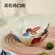 Jiabai 18-piece tableware set, art oil painting style, fashionable light luxury tableware, ceramic dishes, household housewarming tableware set