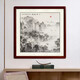 Zhao's Hengxi (ZONLOLV) Chinese ink painting master's pure hand-painted authentic landscape painting collection of water bloom hanging painting restaurant entrance decorative painting thousands of miles of rivers and mountains map feather ink with frame 65cm*65cm