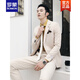 ROMON Host Clothing Men's White Suit Slim Dress Wedding Singer Performance Suit Youth Studio Suit White L Two-piece Set