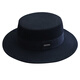 Tochino hat women's autumn and winter casual versatile fashion top hat black wool flat-edge top hat British retro flat-top hat men black regular M size adjustable (54-57.5cm)