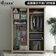 Wanzhu Balcony storage cabinet rainproof sun protection sliding door with high foot locker storage cabinet bay window cabinet steel wardrobe brown height 2000* width 1050* depth 600