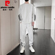 Pierre Cardin Herren-Casual Sportswear Set 2025 Neuer Frühling und Herbst Runde Hals Langarmed Sweatshirt Herren Herbst und Winter hübsches Set 9230 Bohnengrün S
