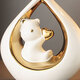 Pameiju Fengshengshui Chuanboat Home Ornaments Entrance Decoration Chinese Living Room TV Cabinet Crafts Housewarming Gift White Fengshengshui Chuan + Love Bears Pair