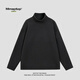 MMOPTOP German velvet turtleneck sweatshirt warm and thickened men's autumn and winter double-sided velvet bottoming long-sleeved inner layer APW965 black XL