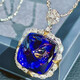 Yuxi Jewelry 43.69 carat collectible sugar tower tanzanite pendant necklace for women, noble and luxurious, 18K gold set with diamonds, with certificate