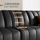 Gujia Home (KUKA) Italian light luxury zero-wall electric function leather sofa living room 6296 [piano keys black] triple double electric