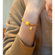 Long-colored gold-colored pop-pop style Winnie the Pooh honey jar pendant bracelet woven auspicious gold transfer beads cute little bear bracelet