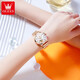 
OLEVS Swiss certified brand watch women's mechanical watch fully automatic waterproof luminous women's watch hollow diamond-set fashion watch OLEVS-6636-steel belt rose shell white surface
