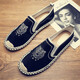 Ruiyang fisherman shoes men old Beijing cloth shoes men spring casual Chinese style embroidery fisherman barefoot wearing linen one foot MX9902 green 40 standard casual shoe size