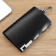 Maiweini Bag Key Bag Men's Genuine Leather Keychain Bold de almacenamiento Bolsa de gran capacidad Billetera Caso de la llave del hogar del brillo del brillo negro