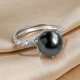 Queen of Pearls Select Versatile 9-10mm Tahitian Black Pearl Ring Seawater Pearl Adjustable Birthday Gift