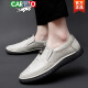 CARTELO crocodile (CARTELO) brand one-leg business casual beanie shoes men's spring men's shoes tendon bottom leather shoes driving small white trendy shoes gray 38