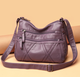 Light og new leather mother bag women's soft leather one-shoulder crossbody bag large capacity simple middle-aged women's bag k686 retro black