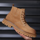 Sanofeng Martin boots men's high-top British style big yellow boots thick-soled men's boots mid-top outdoor retro top-layer workwear shoes yellow [top-layer pig skin] 40 leather shoes size