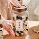 Genasi large glass sealed jar tangerine peel special storage tank food grade tea small green orange display bottle dry goods storage tank acacia wood lid tangerine peel jar 2L