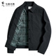 Dances with Wolves Exquisite Lined Lapel Work Jacket Men's High Density Windproof Jacket Versatile Jacket 001 Black 175