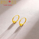 DL 1998 Fat Donglai same style 18K gold earrings transfer bead gold earrings for women sparkling gold beads 999 gold women's earrings fashion gold bead earrings