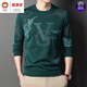 Hengyuanxiang summer ice silk long-sleeved T-shirt men's thin round neck 2024 new middle-aged men's base shirt T-shirt trendy men's clothing blue 6627 170/L