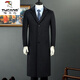 Woodpecker (TUCANO) men's coat men's long middle-aged knee-high suit collar Korean style autumn and winter windbreaker woolen high-end brand coat black long 2XL 125-140Jin Jin equals 0.5 kg