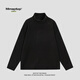 MMOPTOP German velvet turtleneck sweatshirt warm and thickened men's autumn and winter double-sided velvet bottoming long-sleeved inner layer APW965 black XL