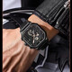 
Comudir 2023 new automatic watch for men's hollow machinery for men's fashionable waterproof luminous calendar large dial watch 838 black warrior black leather black