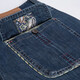 Jeep (JEEP) casual shorts men's denim straight loose multi-pocket work pants fashionable summer thin cropped pants 753 dark blue 36