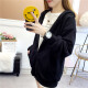 Langyue Women's Autumn Solid Color Hooded Sweater Jacket Women's Korean Style Loose Student Sports and Leisure Cardigan LWWY201189 Black M