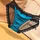 Sous-vêtements féminins Frota, Briefs à taille basse en maille basse en mailles sexy de la femme Transport pour femmes en coton pur transparent et séduisant le pantalon féminin [3 paquets] Gray + Black Abricot Edge + Green M [suggère le poids 85-110jin [Jin est égal à 0,5 kg]]]