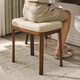 Yiliuyuan solid wood makeup stool soft bag dressing stool dressing table stool makeup chair stool square stool bench thickened walnut color