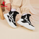 Jordan QIAODAN women's shoes sneakers leather casual shoes winter plus velvet dad's shoes high top cotton shoes warm