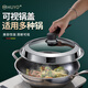 HUYO thickened tempered glass pot lid household stainless steel can stand up for cooking iron pot lid universal high temperature resistant steamer lid suitable for inner diameter 25.8-27.3cm 26cm