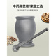 Cast iron tamping jar, nest-to-nest punch, mortar, pestle, cylinder, mortar, mortar, grinder, vegetable oil medium size