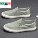 CARTELO 2025 spring and summer new canvas shoes for men, one-foot lazy shoes, low-top breathable ice silk cloth shoes, versatile casual shoes for men, gray-green BD23020 42