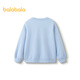 Balabala Girls Sweatshirt Frühlings- und Herbstkleidung süße große Kinder, die langärmelte Kinder-Top-Bow-Eisblau 80904 165 cm