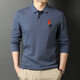 Uston Paul Pure Cotton à manches longues T-shirt Men de base brodé de revers masculin 2023 Nouveau t-shirt en vrac