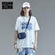 Guyuka (GUUKA) xSANK pure cotton short-sleeved trendy brand T-shirt for men's summer 2025 new Liu Yu same hip-hop loose casual half-sleeved white F3887 L