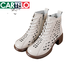 
Katile crocodile head layer cowhide mesh Martin boots summer thin women's short boots spring and autumn single boots thick sole women's shoes genuine leather hollow sandals beige (heel height 5.5 cm) 35