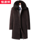 Hengyuanxiang autumn and winter middle-aged and elderly plus velvet mid-length sheep marmoset coat men's grandpa wool woolen coat dad jacket black (medium length) 175 (suitable for 100120Jin Jin equals 0.5 kg)