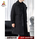 Scarecrow (MEXICAN) 2024 Spring, Autumn and Winter New Style Mid-Length Windbreaker Jacket Men's Loose Plus Fat Plus Size Fat Men's Coat 7788 Black Cotton 8XL Recommended 265-285Jin Jin is equal to 0.5 kg